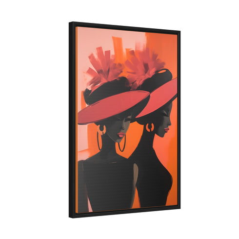 African American Artful Decor Gift. Gallery Canvas Wraps, Vertical Frame, Elegance in Silhouette,