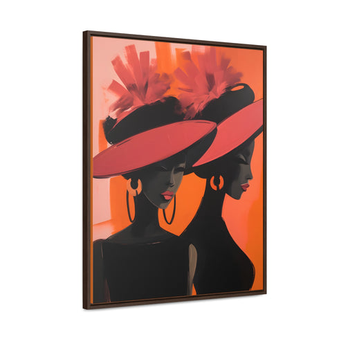 African American Artful Decor Gift. Gallery Canvas Wraps, Vertical Frame, Elegance in Silhouette,