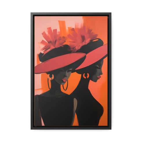 African American Artful Decor Gift. Gallery Canvas Wraps, Vertical Frame, Elegance in Silhouette,