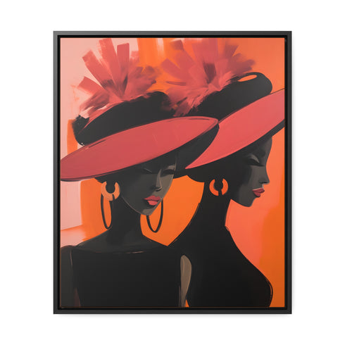 African American Artful Decor Gift. Gallery Canvas Wraps, Vertical Frame, Elegance in Silhouette,