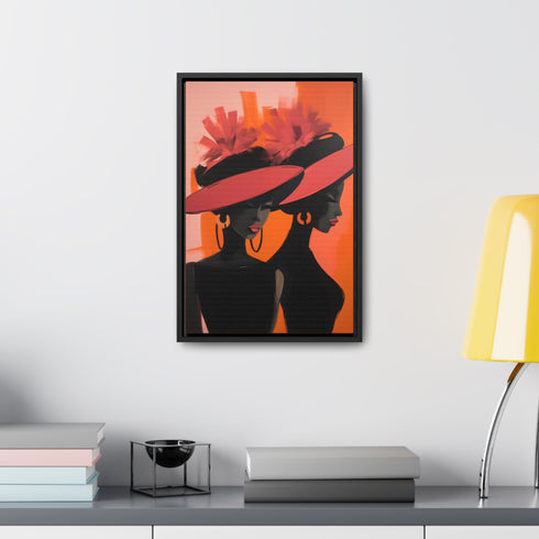 African American Artful Decor Gift. Gallery Canvas Wraps, Vertical Frame, Elegance in Silhouette,