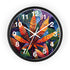Vibrant Leaf Design Wall Clock, Housewarm Wallclock, Vibrant Leaf Design, clock gifted. Gift artful clock, gifte-for home decor.