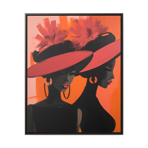 African American Artful Decor Gift. Gallery Canvas Wraps, Vertical Frame, Elegance in Silhouette,