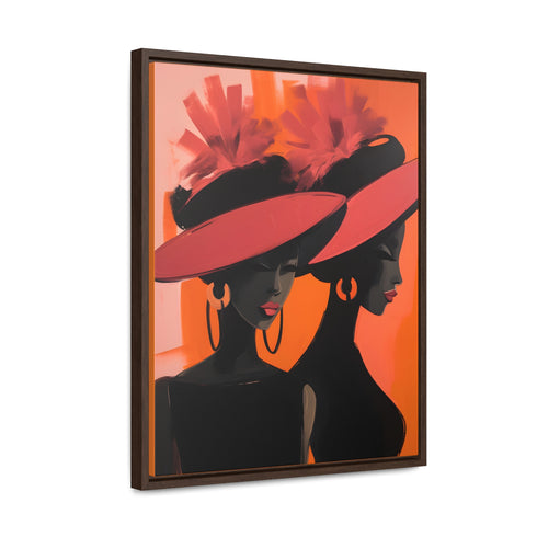 African American Artful Decor Gift. Gallery Canvas Wraps, Vertical Frame, Elegance in Silhouette,