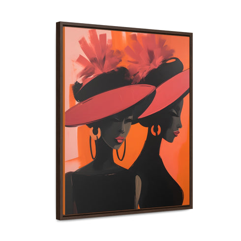 African American Artful Decor Gift. Gallery Canvas Wraps, Vertical Frame, Elegance in Silhouette,