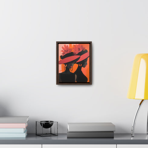 African American Artful Decor Gift. Gallery Canvas Wraps, Vertical Frame, Elegance in Silhouette,
