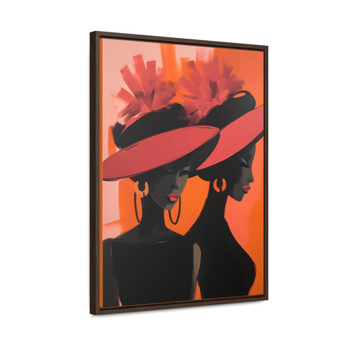 African American Artful Decor Gift. Gallery Canvas Wraps, Vertical Frame, Elegance in Silhouette,