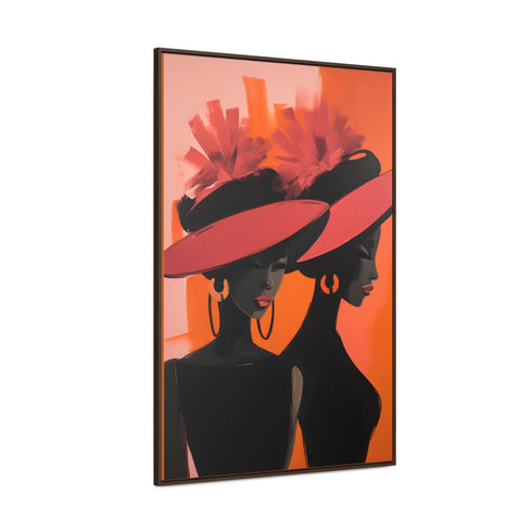 African American Artful Decor Gift. Gallery Canvas Wraps, Vertical Frame, Elegance in Silhouette,