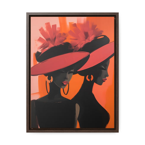 African American Artful Decor Gift. Gallery Canvas Wraps, Vertical Frame, Elegance in Silhouette,