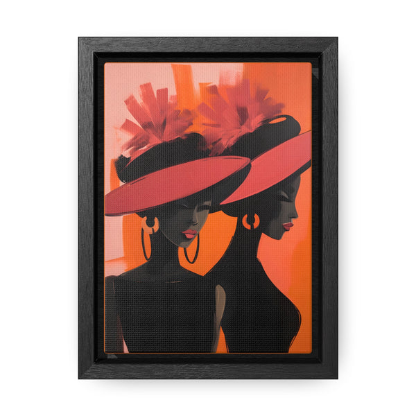 African American Artful Decor Gift. Gallery Canvas Wraps, Vertical Frame, Elegance in Silhouette,