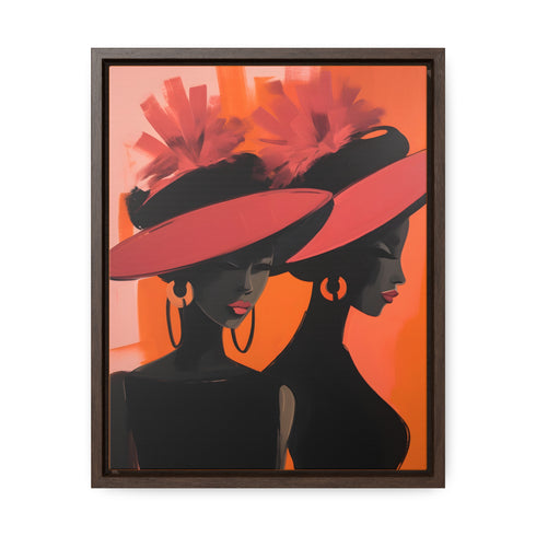 African American Artful Decor Gift. Gallery Canvas Wraps, Vertical Frame, Elegance in Silhouette,