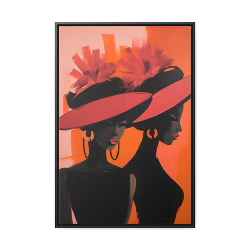 African American Artful Decor Gift. Gallery Canvas Wraps, Vertical Frame, Elegance in Silhouette,