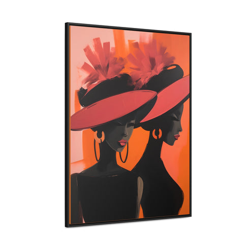 African American Artful Decor Gift. Gallery Canvas Wraps, Vertical Frame, Elegance in Silhouette,