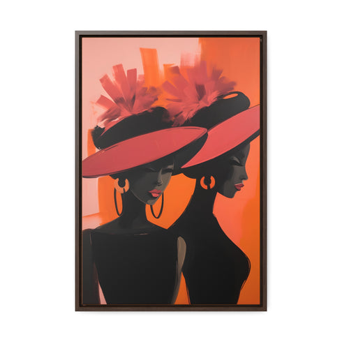African American Artful Decor Gift. Gallery Canvas Wraps, Vertical Frame, Elegance in Silhouette,