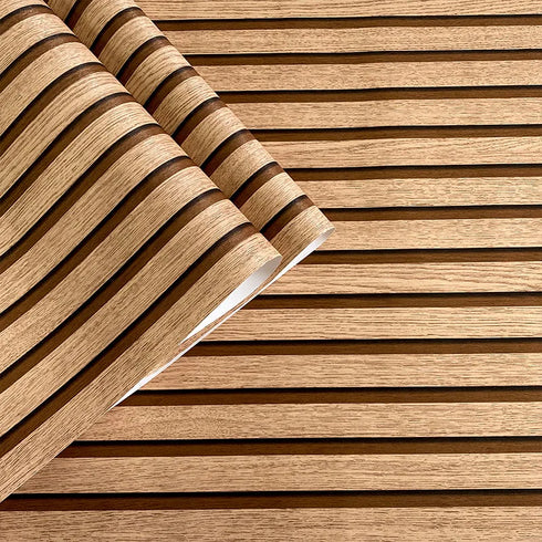 Self-adhesive Big Roll Wood Stripes Stickers