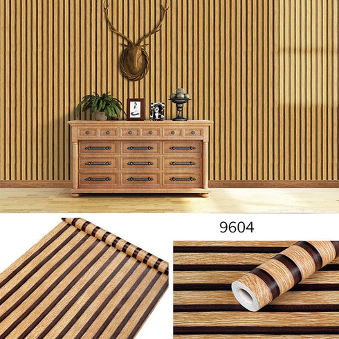 Self-adhesive Big Roll Wood Stripes Stickers