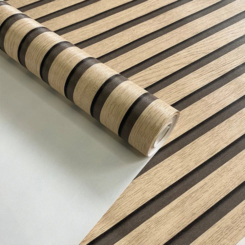 Self-adhesive Big Roll Wood Stripes Stickers