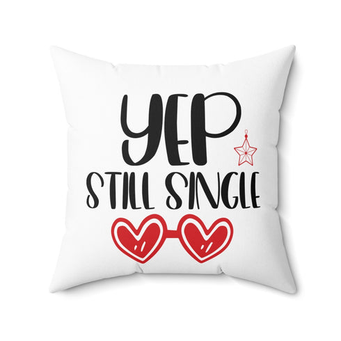 Polyester Square Pillow. Love in Silhouette: Valentine's Day Spun Polyester Pillow for Single Girls. Personal-gift-for bff. Singlenes.