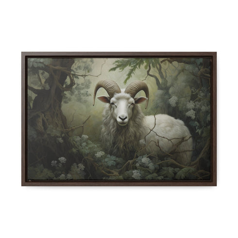 Sheep Wall Decor. Enchanted Forest Dream: Ethereal Sheep in Realistic Oil - Gallery Canvas Wraps, Horizontal Frame. Sheep wallart.