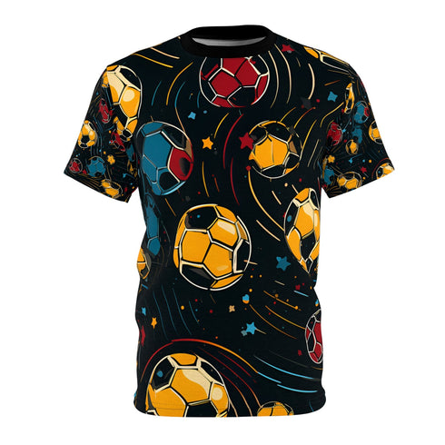 Unisex Football Galaxy T shirt a seamless fusion of American and global football spirit! Soccer T-shirt. Futbol Fan Gift. Gift for Him.