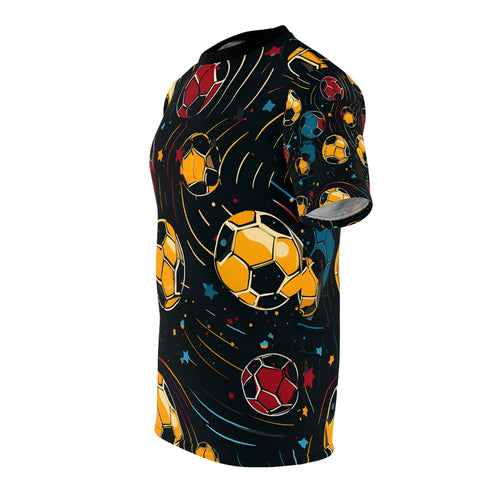 Unisex Football Galaxy T shirt a seamless fusion of American and global football spirit! Soccer T-shirt. Futbol Fan Gift. Gift for Him.