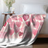 Pink Wooden Hearts Velveteen Plush Blanket, Available in three sizes: 30x40", 50x60", 60x80". Gift for her.