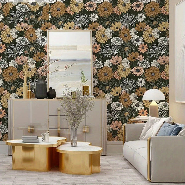 PVC Floral Wallpaper